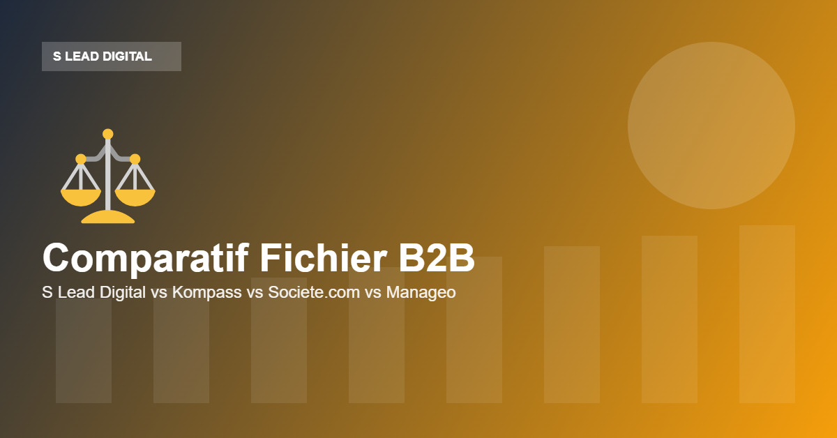 Comparatif fichier prospect B2B S Lead Digital Kompass Societe.com Manageo — S Lead Digital