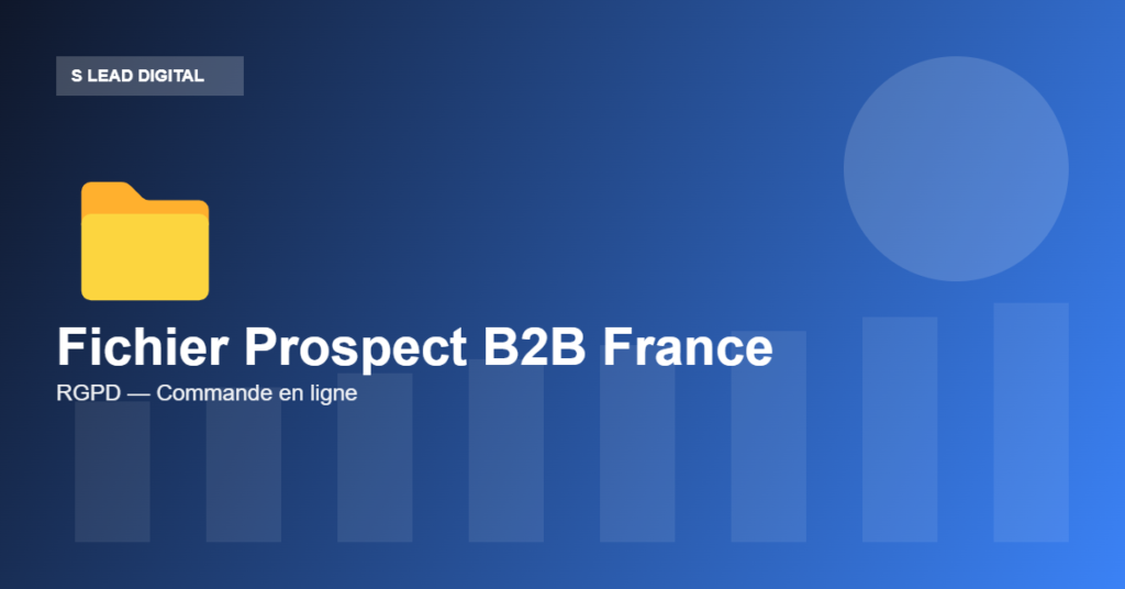 Fichier prospect B2B France RGPD commande en ligne — S Lead Digital