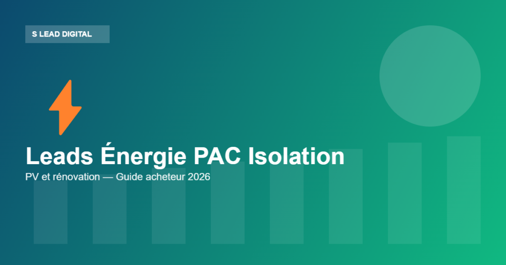 Leads énergie PAC isolation photovoltaïque — S Lead Digital