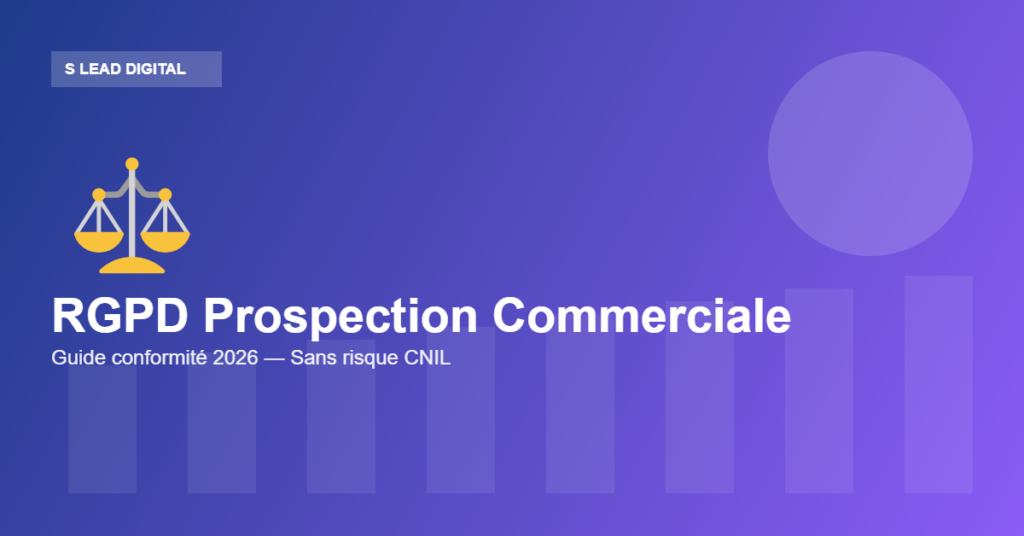 RGPD prospection commerciale guide conformité 2026 — S Lead Digital